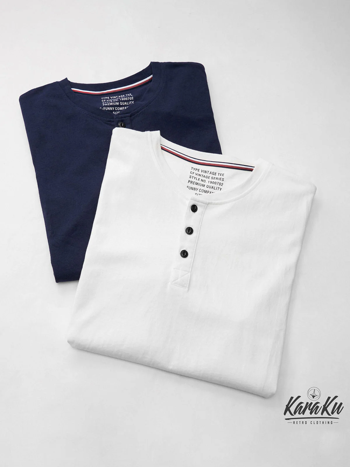 Durable 220g Cotton-Linen Heavyweight Henley Tee - Image 3